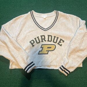 Purdue Champion Cut crop womens sweatshirt size Large